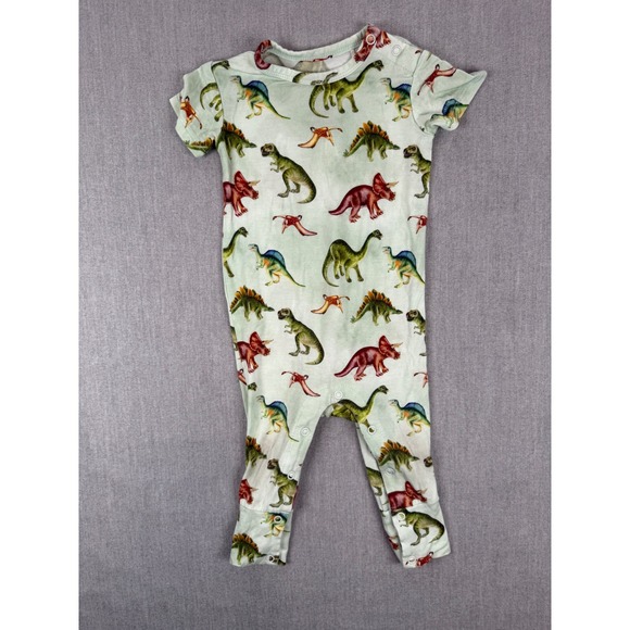 Posh Peanut Other - Posh Peanut Dinosaur Bamboo Short Sleeve Romper 6-9 Months Green PP-OHO20-17249